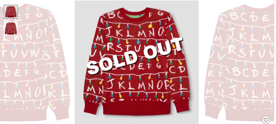 Stranger things christmas lights 2024 sweater